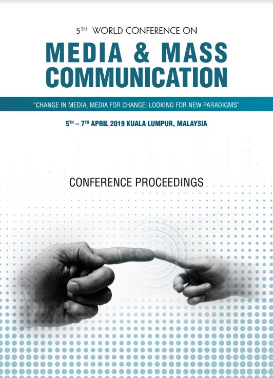 					View Vol. 5 No. 1 (2019): Proceedings of the World Conference on Media and Mass Communication
				