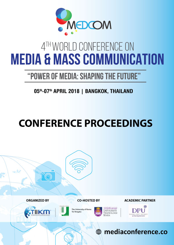 					View Vol. 4 No. 1 (2018): Proceedings of the World Conference on Media and Mass Communication
				
